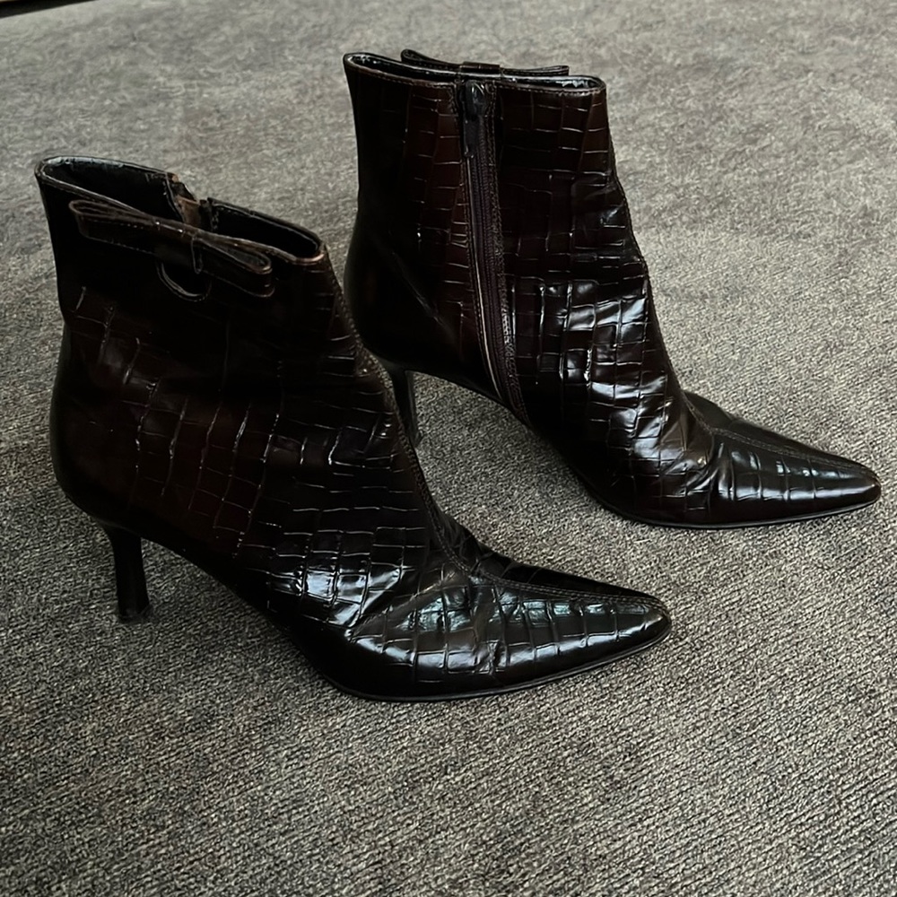 Max de Carlo Brown Leather Heels Size 6.5